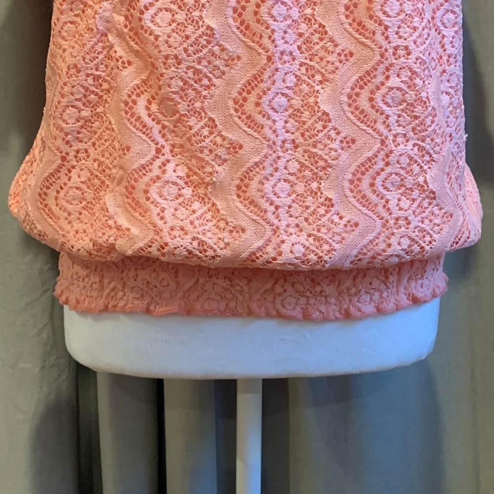 NWOT - No Boundaries Pink Lace Top Size Large (11-13) - Picture 4 of 16